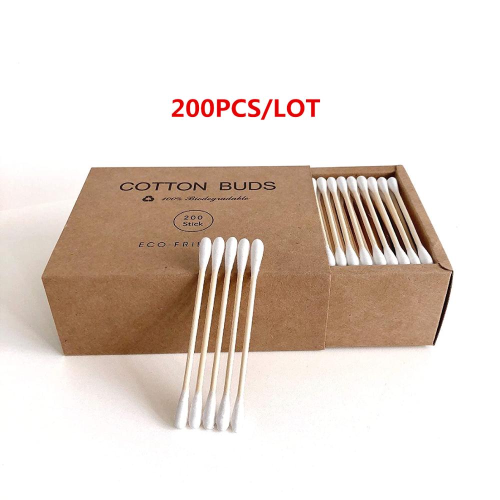 100/200 Double Head Bamboo Cotton Swabs