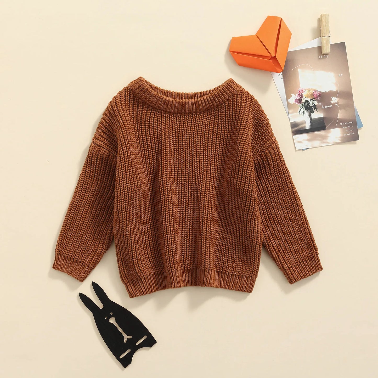 Knitted Cotton pullover sweater for babies & children.
