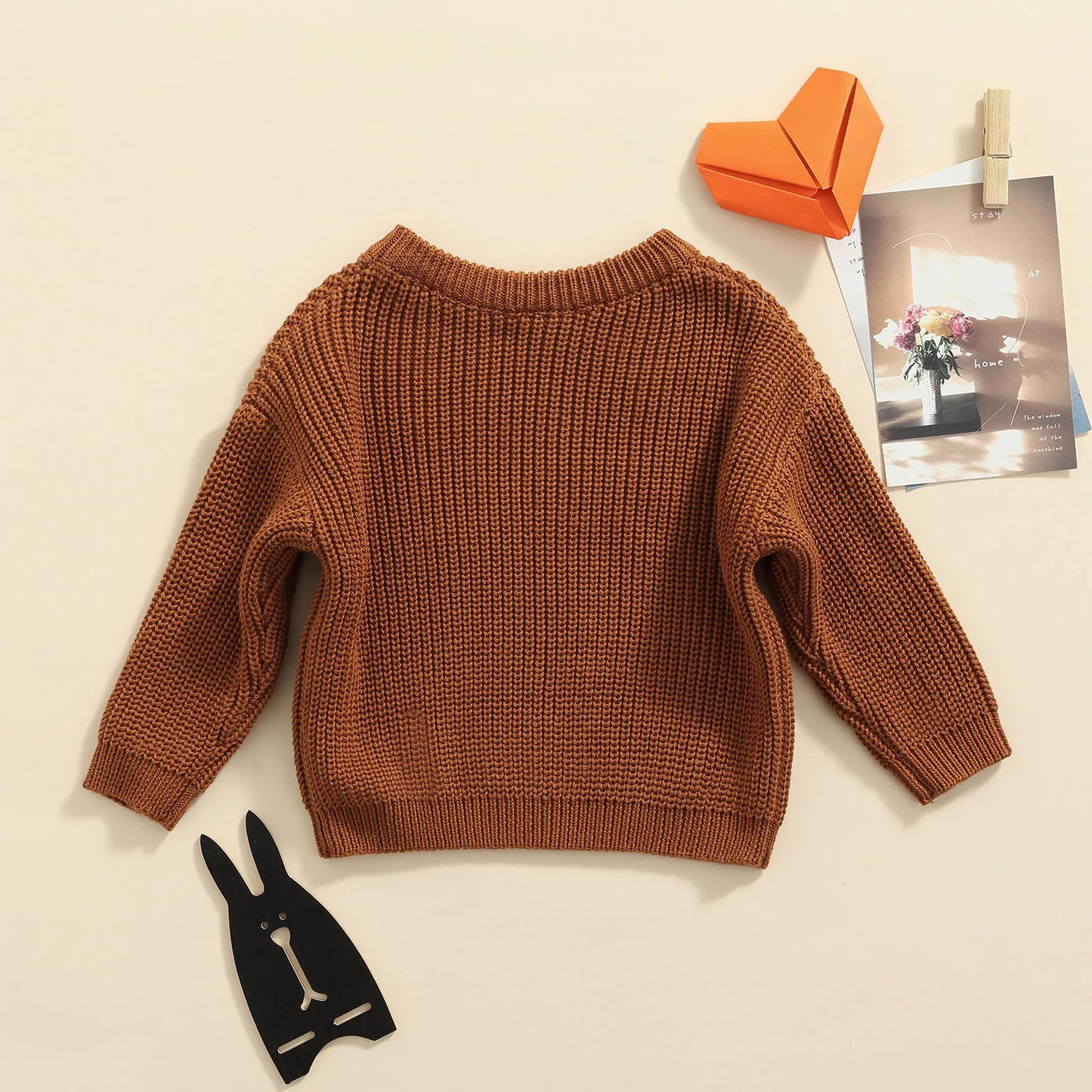 Knitted Cotton pullover sweater for babies & children.