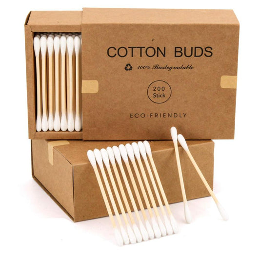 100/200 Double Head Bamboo Cotton Swabs
